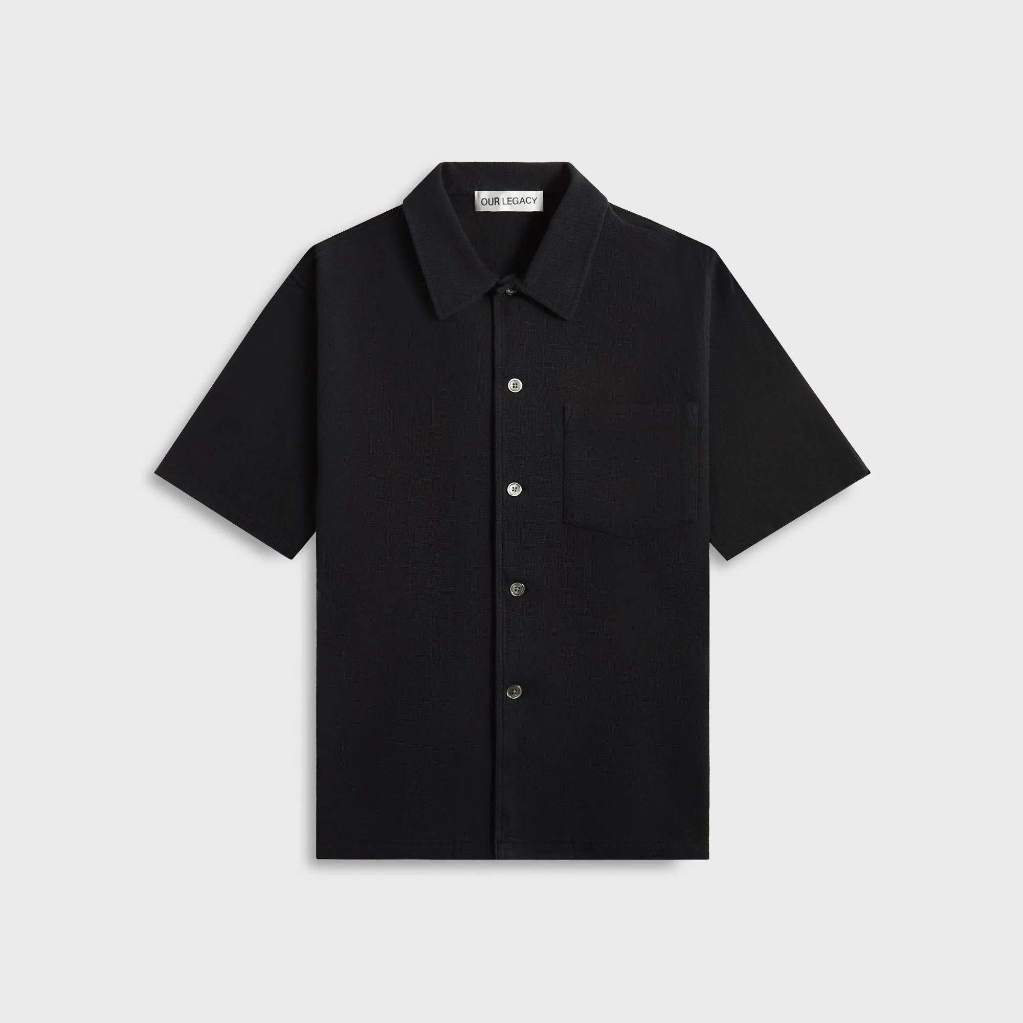 Soft Fleece Interior Our Legacy Box Shirt - Black Crochet Weave