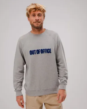 Out of Office Cotton Sweatshirt Grey Melange nautical print