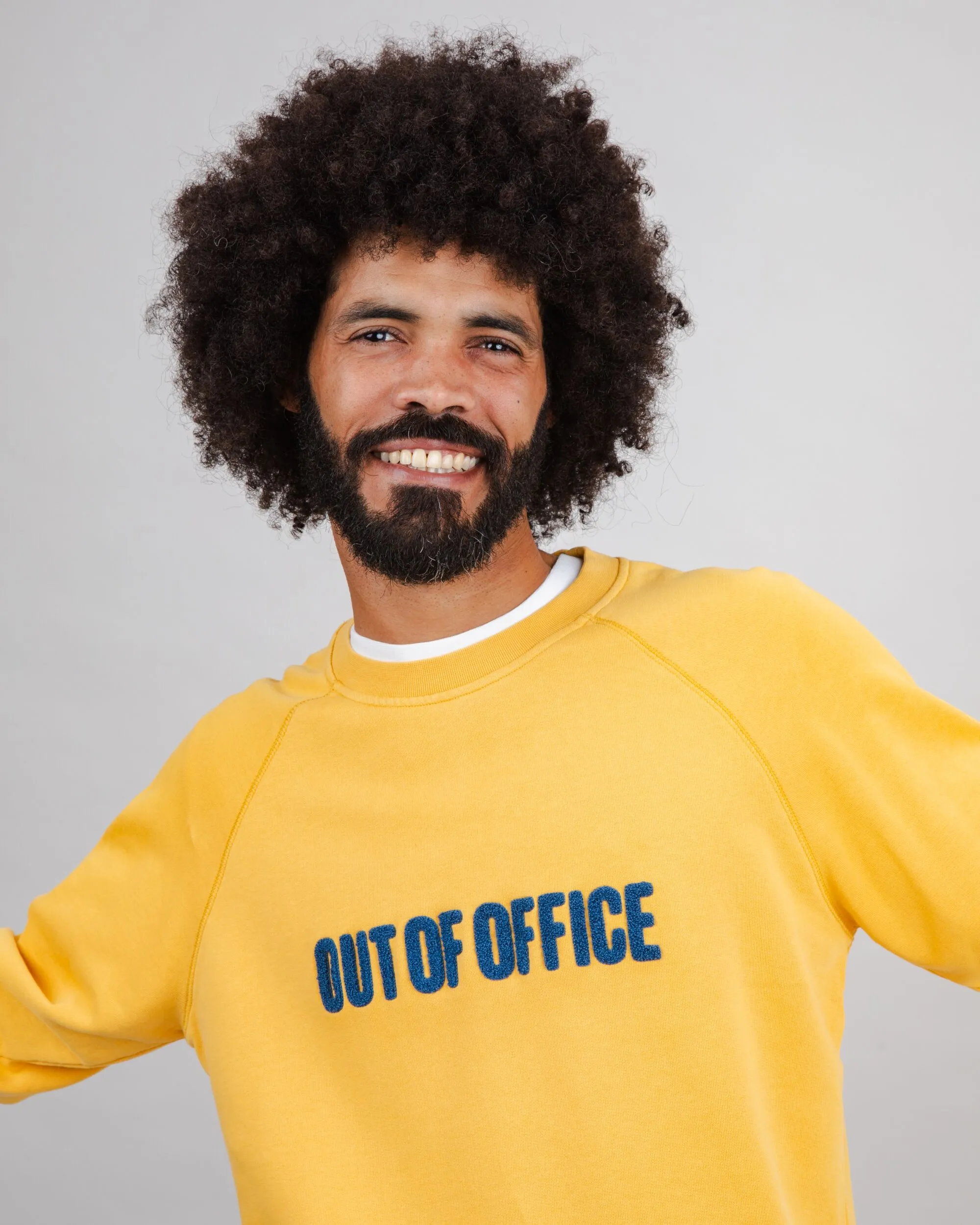 Out of Office Cotton Sweatshirt Yellow suitable for casual events