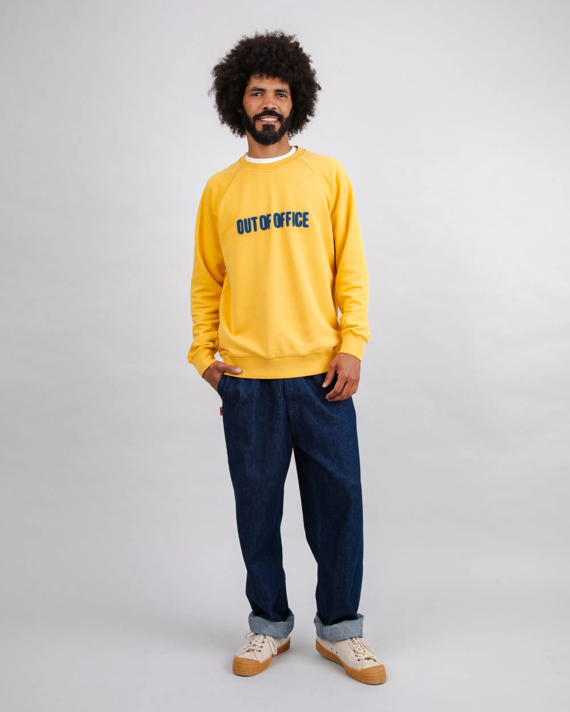 Out of Office Cotton Sweatshirt Yellow Chill Wearable Snug Fit