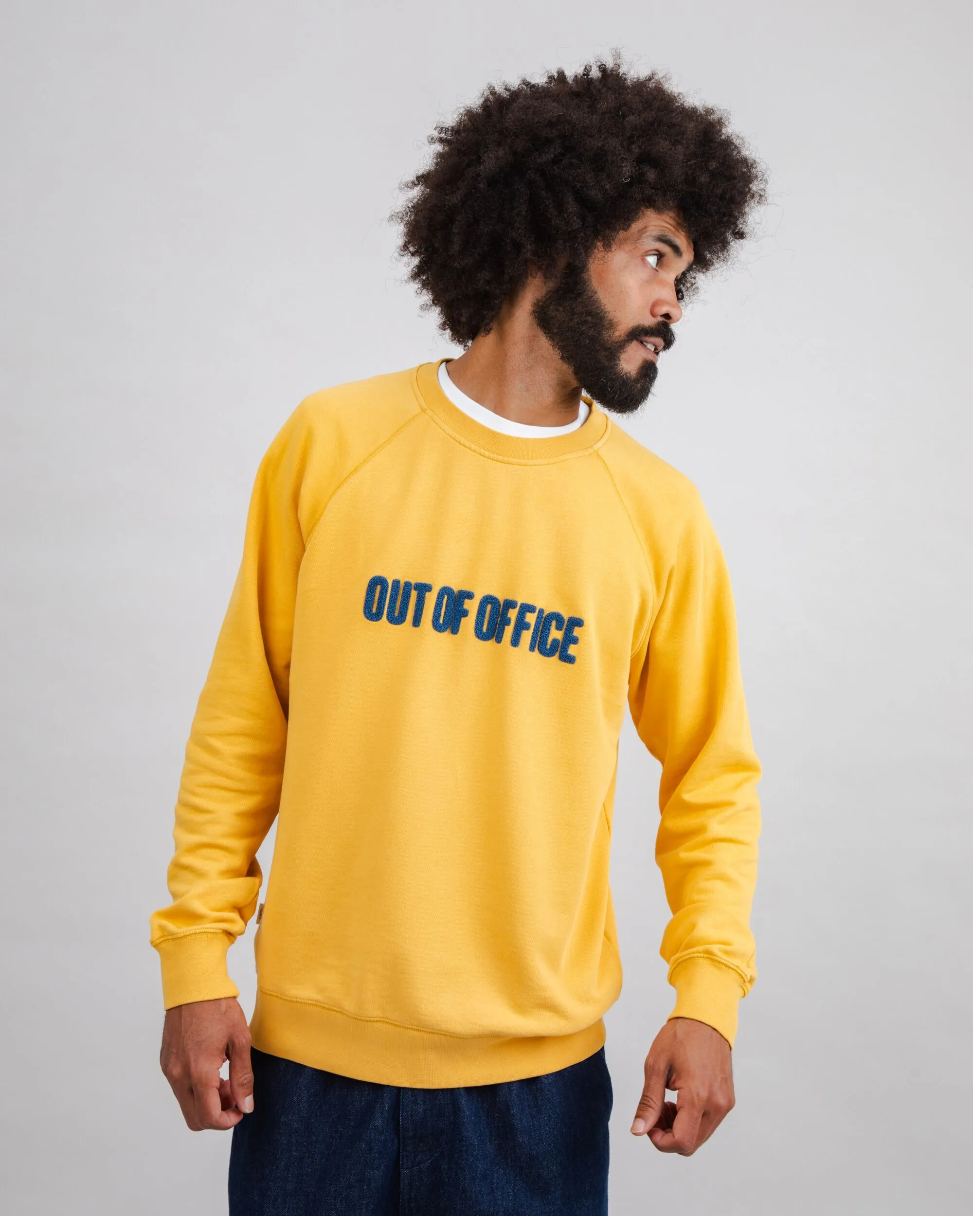 Running Gear Mesh Lining Out of Office Cotton Sweatshirt Yellow