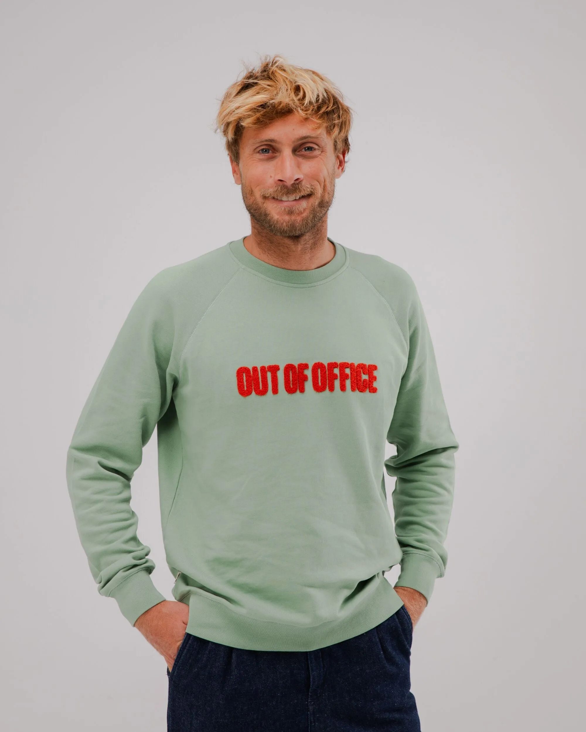 Out Of Office Sweatshirt Mint product holiday wear celebration Cold Weather Wear