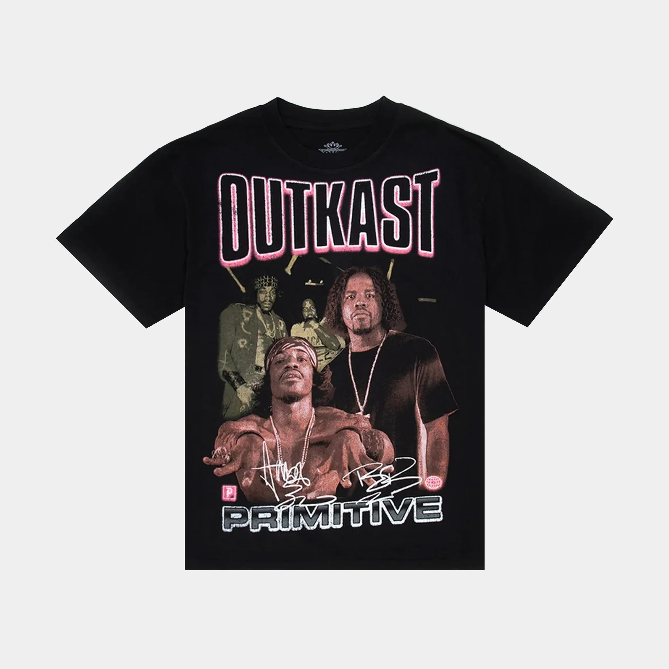 Outkast Graphic Mens Short Sleeve Shirt (Black/Brown) Sporty Appeal Flexible Neckline