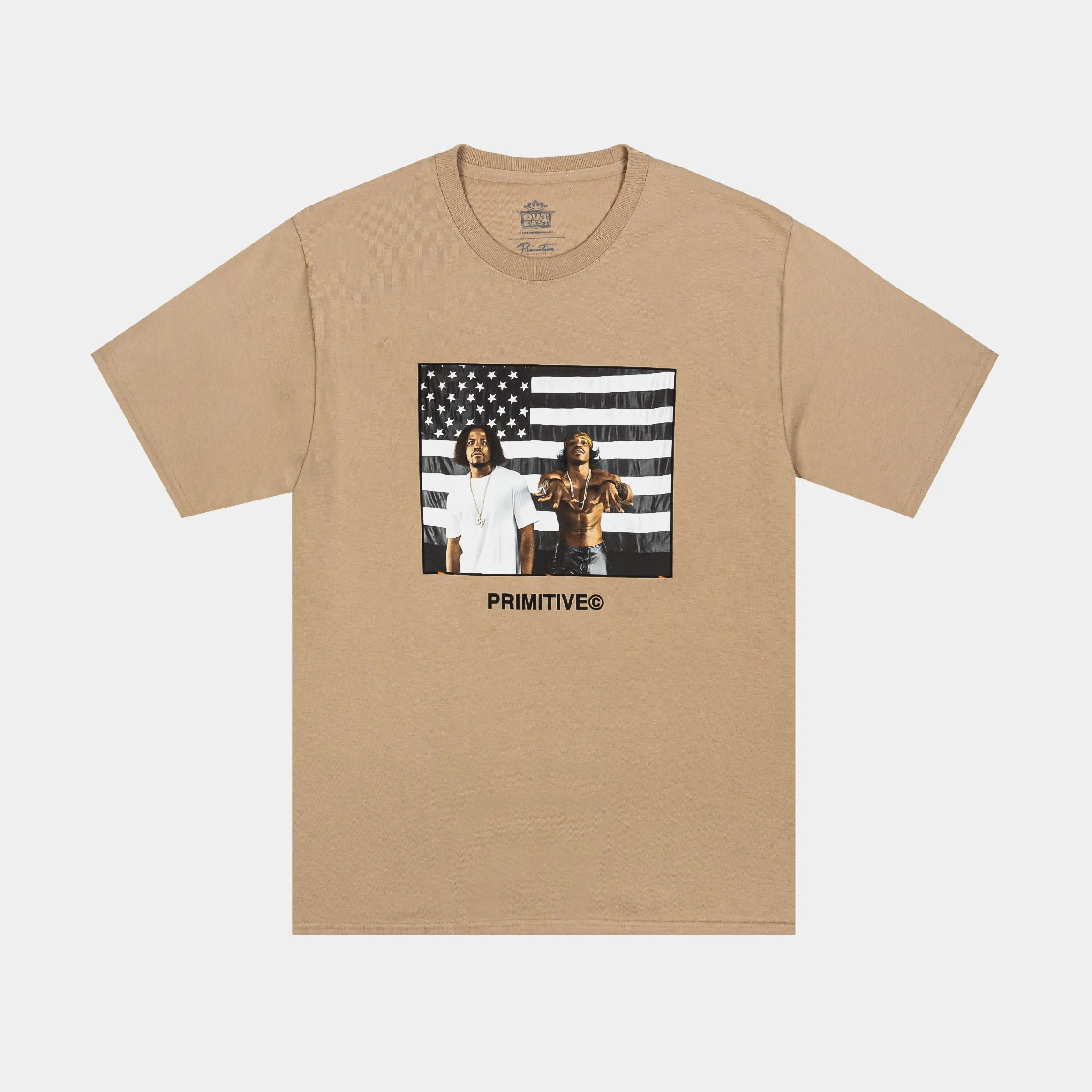 Outkast Graphic Mens Short Sleeve Shirt (Khaki/Black) Timeless Piece Easy Wear Look