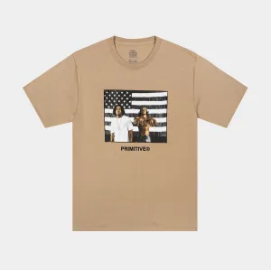 Outkast Graphic Mens Short Sleeve Shirt (Khaki/Black) Timeless Piece Easy Wear Look