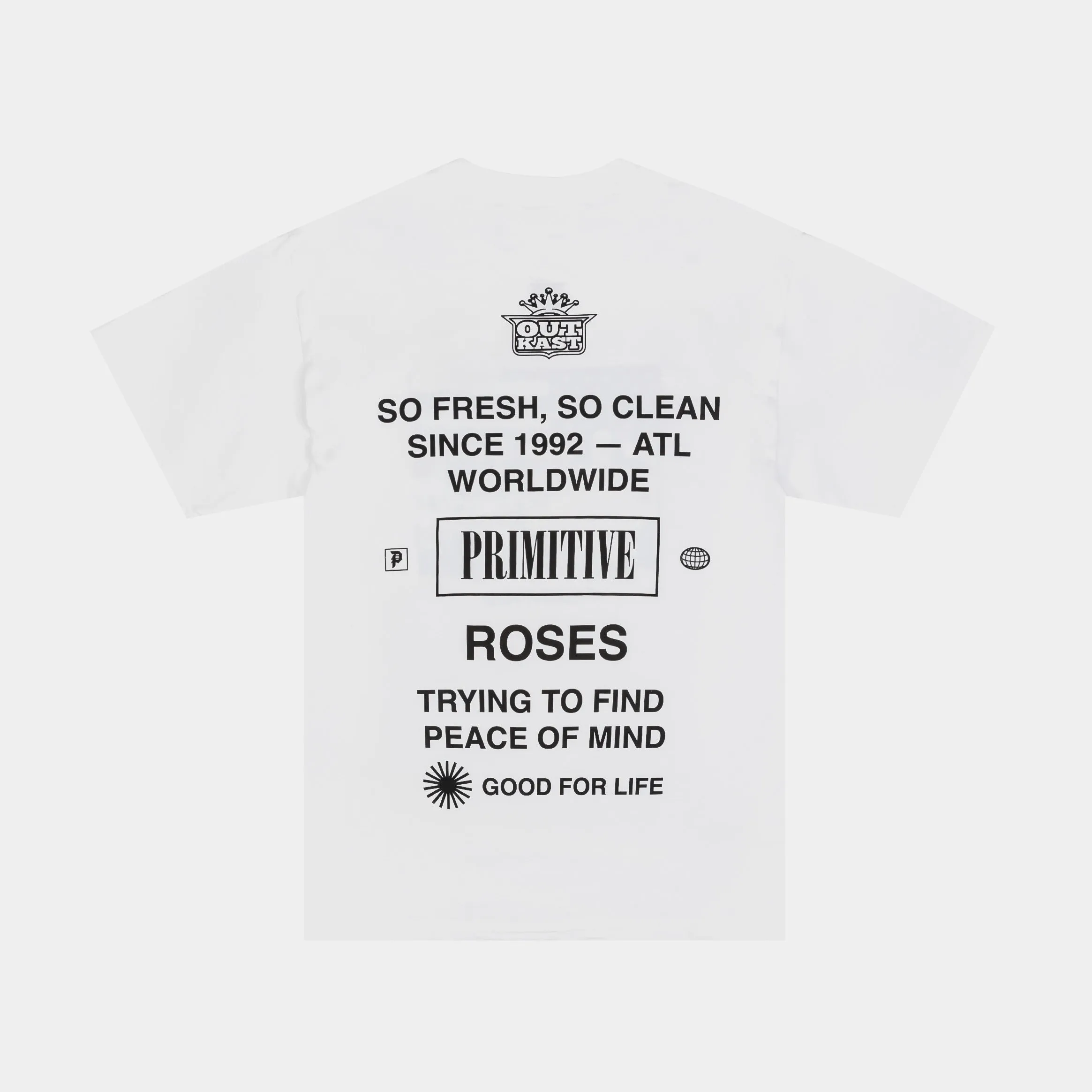 Soft Layering FlexibleCollarOptions Outkast Graphic Mens Short Sleeve Shirt (White/Black/White)