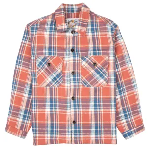 Over Shirt - Triple Yarn Twill Check Brush - Red Tuckable Hem shopping spree