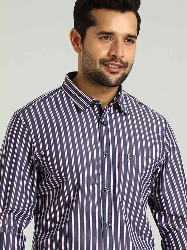 Trendy designs Twill Weave Men Striped Full Sleeve Cotton Shirt