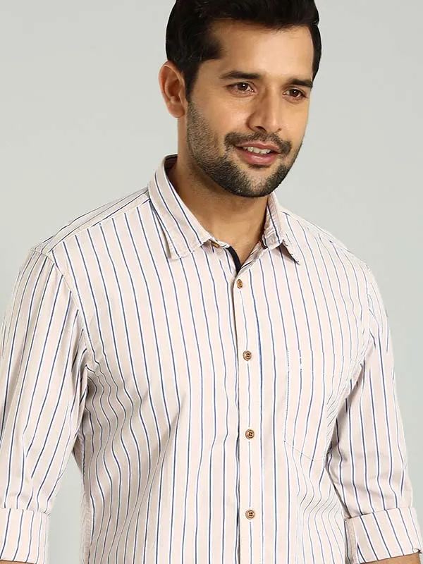 Easy Care Material Business casual Men Striped Full Sleeve Cotton Shirt