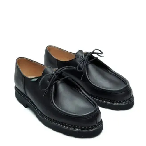 Soft Neutral Paraboot Michael Shoe Smooth Leather Black