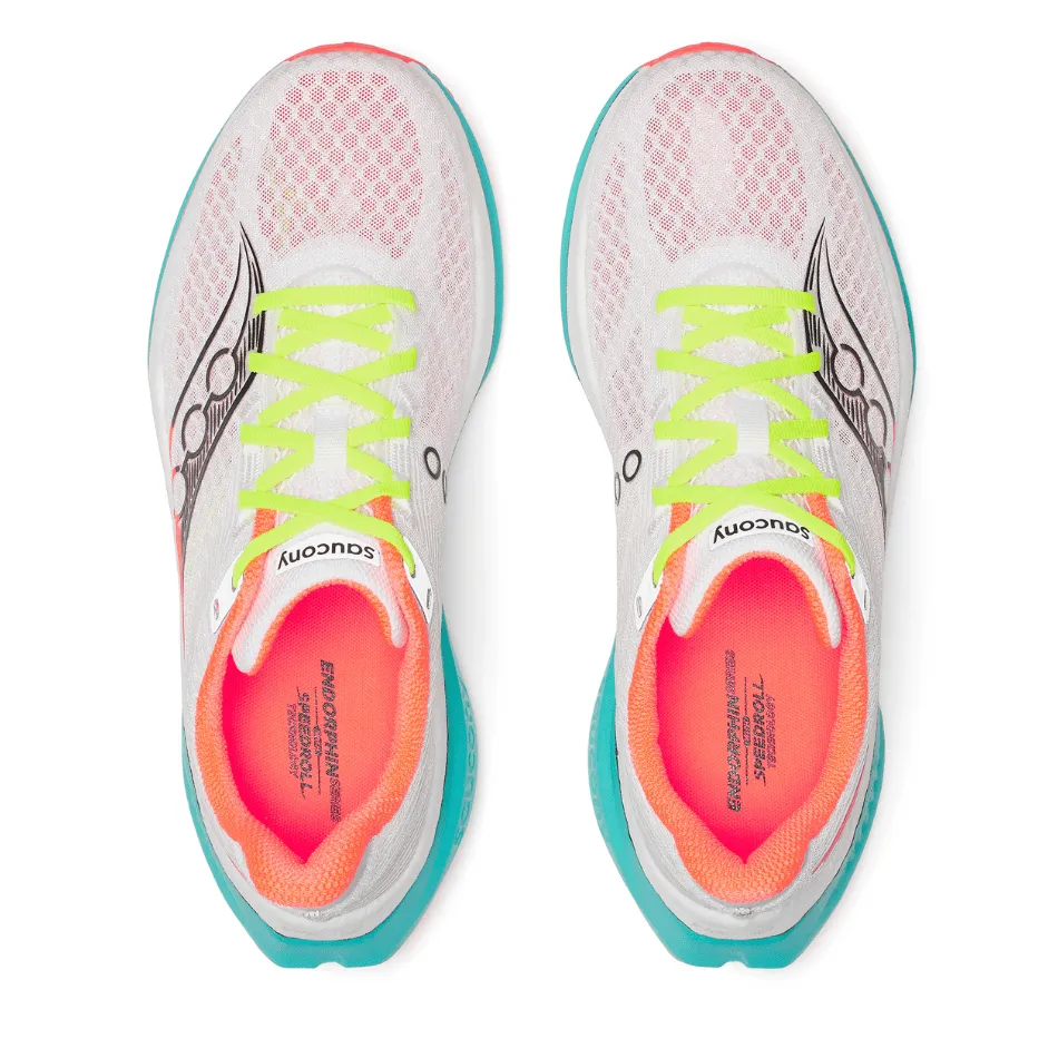 Trail Ready Durability Saucony Men's Endorphin Speed 5 Running Shoes in White/Mutant AW25