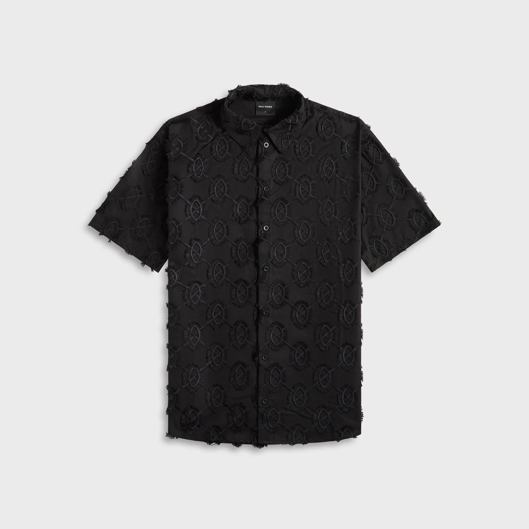 Eco Friendly Padding Transitional Look Daily Paper Trophy Shield Shirt - Black