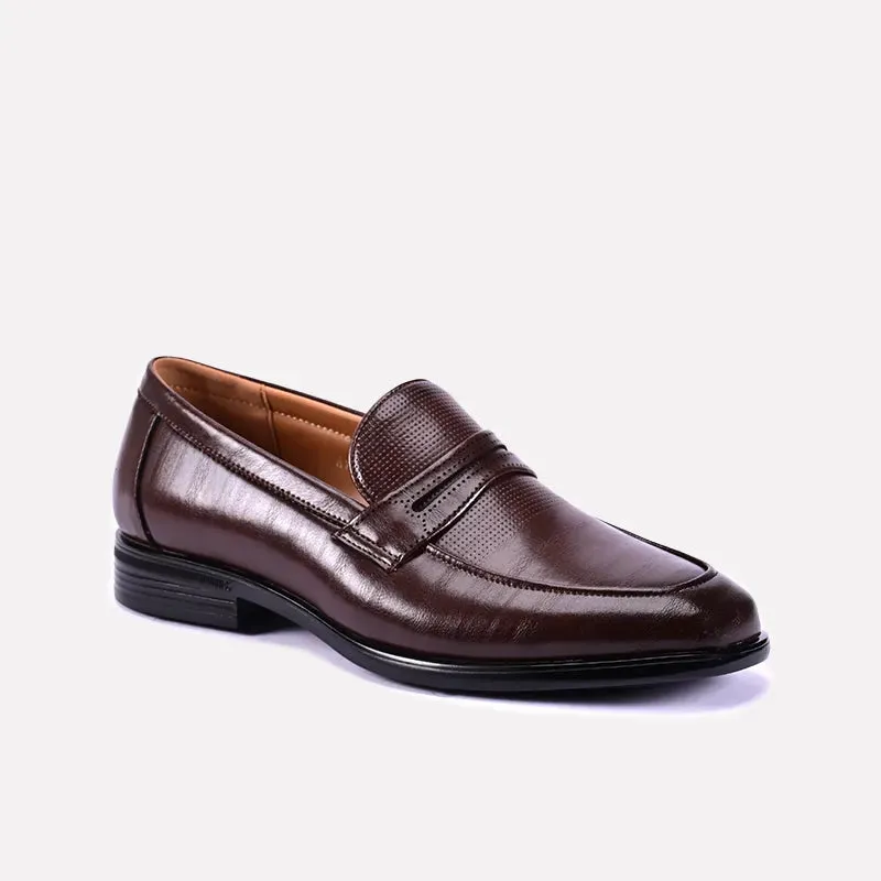 Soft Edge Trendy Parker Brown Glossy Dress Shoes 0111239