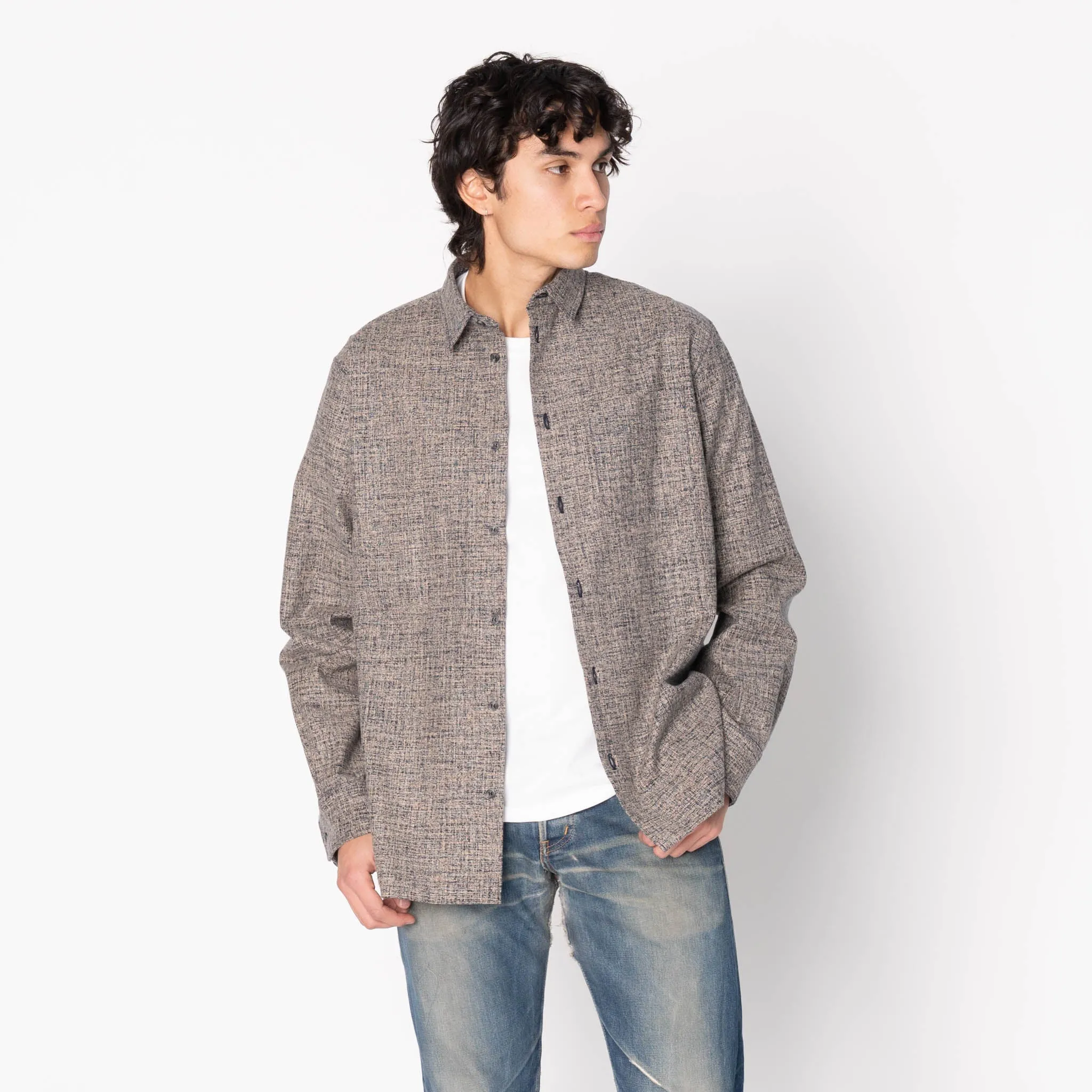 Wrinkle-Resistant True Shirt - Kimono Scramble - Indigo