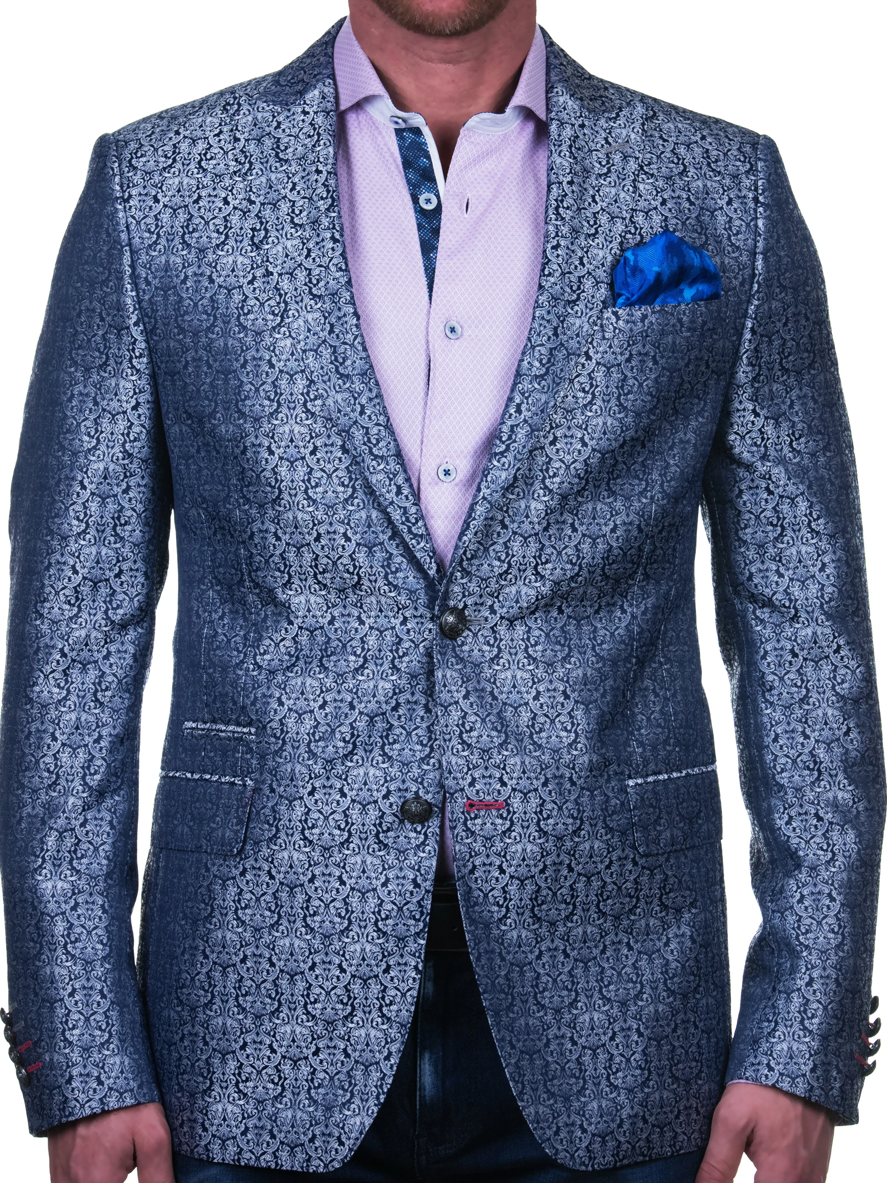 Blazer Bethoven MajesticSilver Blue Reinforced Stitching StretchableMaterial