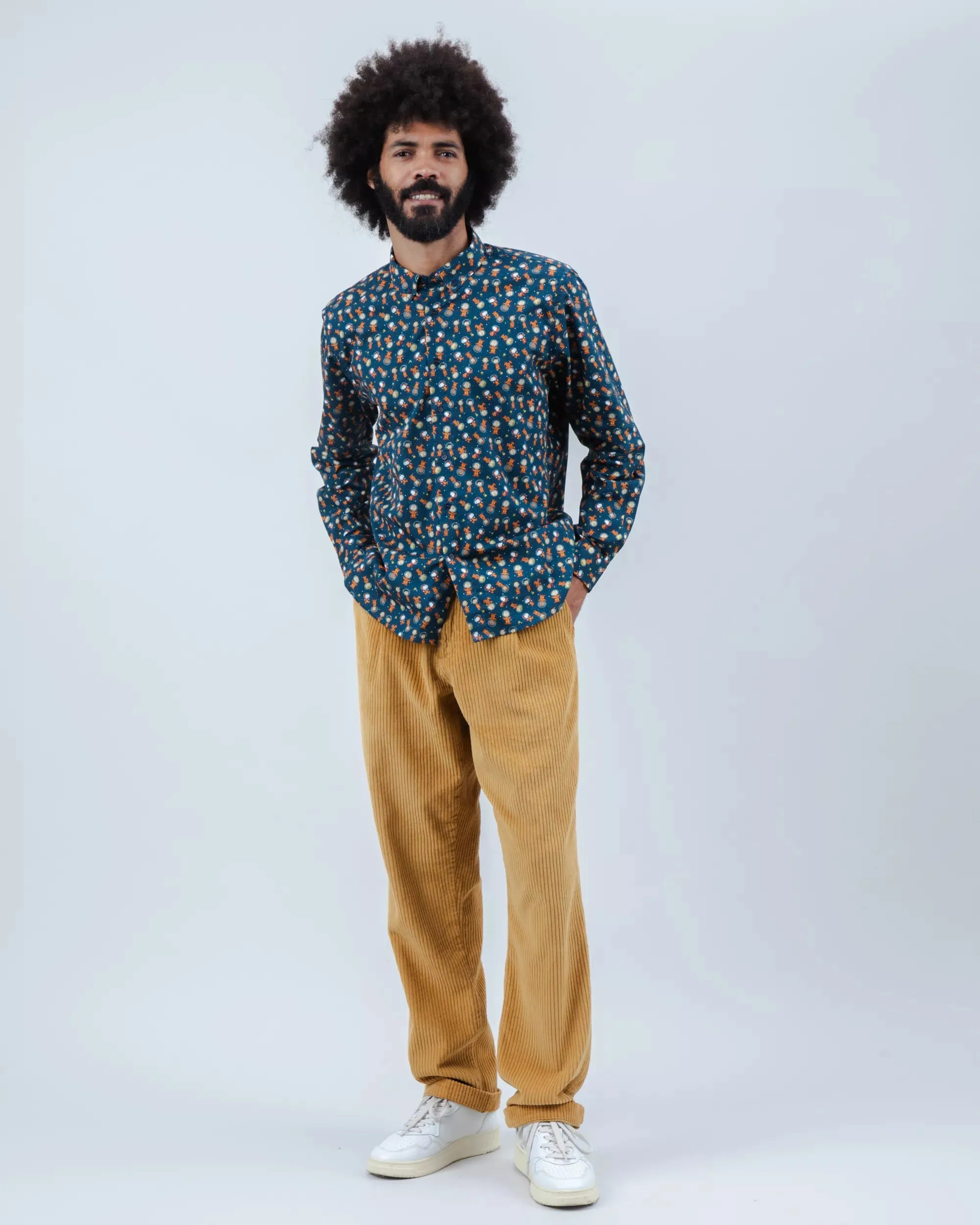 Peanuts Astronaut Regular Shirt Blue Flexible Movement Trendy Outfit