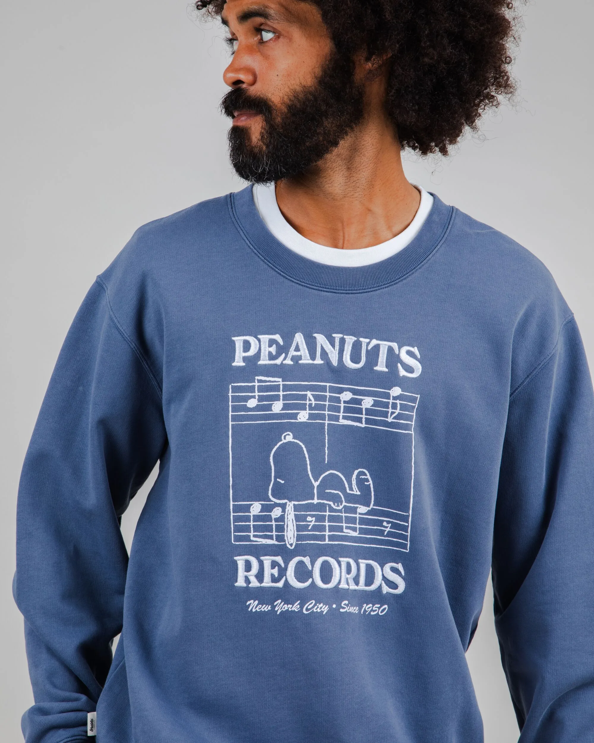 Fashion Statement product office appropriate professionalism Peanuts Classic Records Sweatshirt Blue