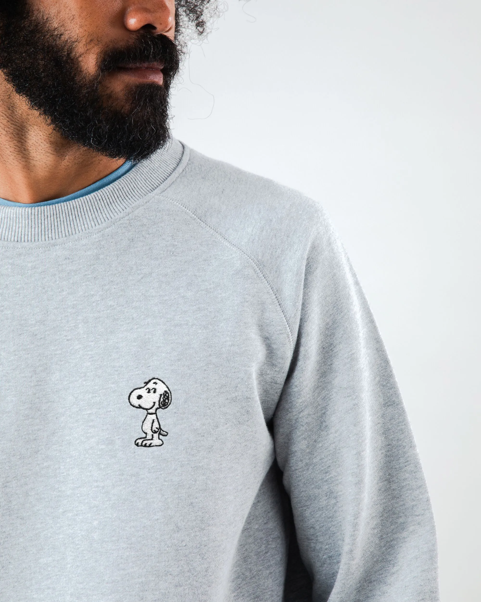 Breathable Material Peanuts Snoopy Sweatshirt Grey