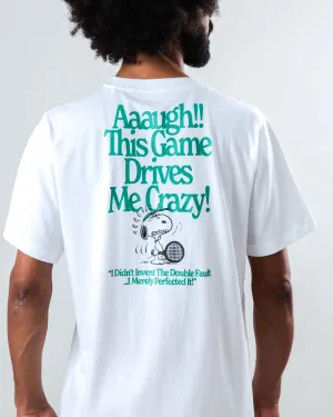 slim fit Relaxing Fit Peanuts Tennis Double Fault Snoopy T-shirt White