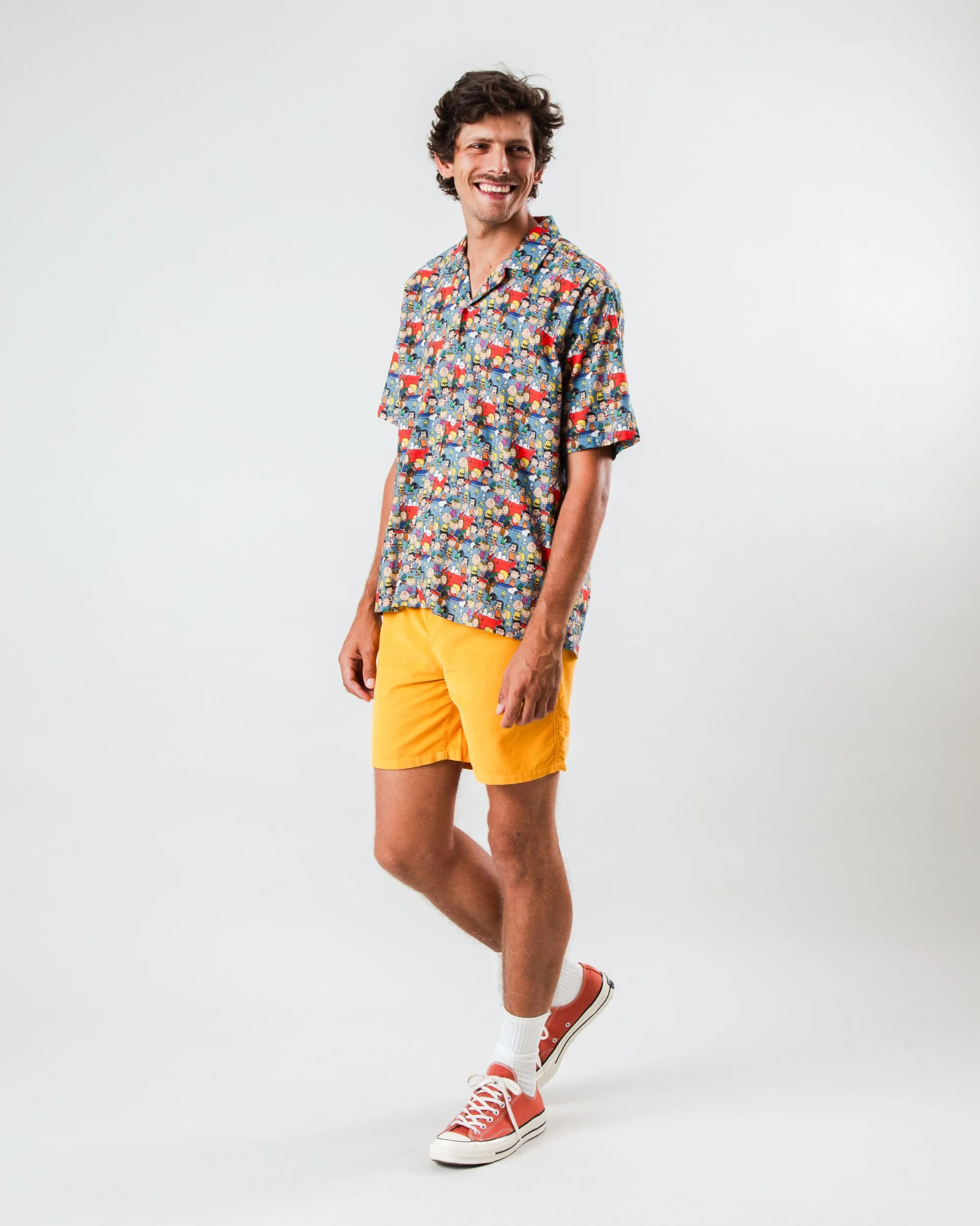 Peanuts The Gang Aloha Blue Non Iron Fabric