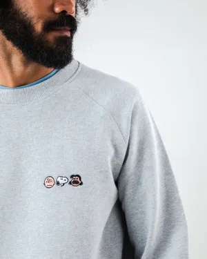hat accents Peanuts The Gang Sweatshirt Grey Melange