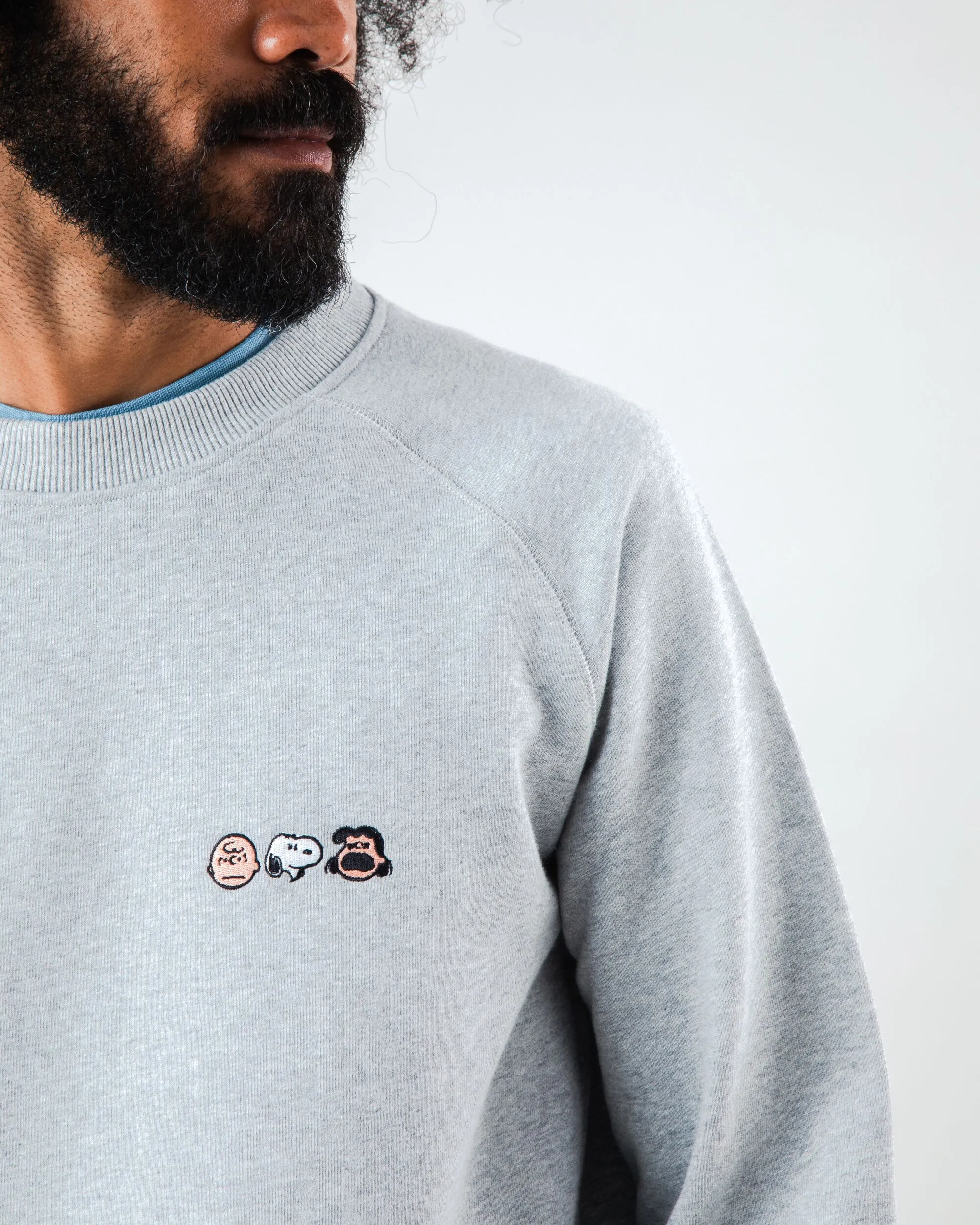 hat accents Peanuts The Gang Sweatshirt Grey Melange