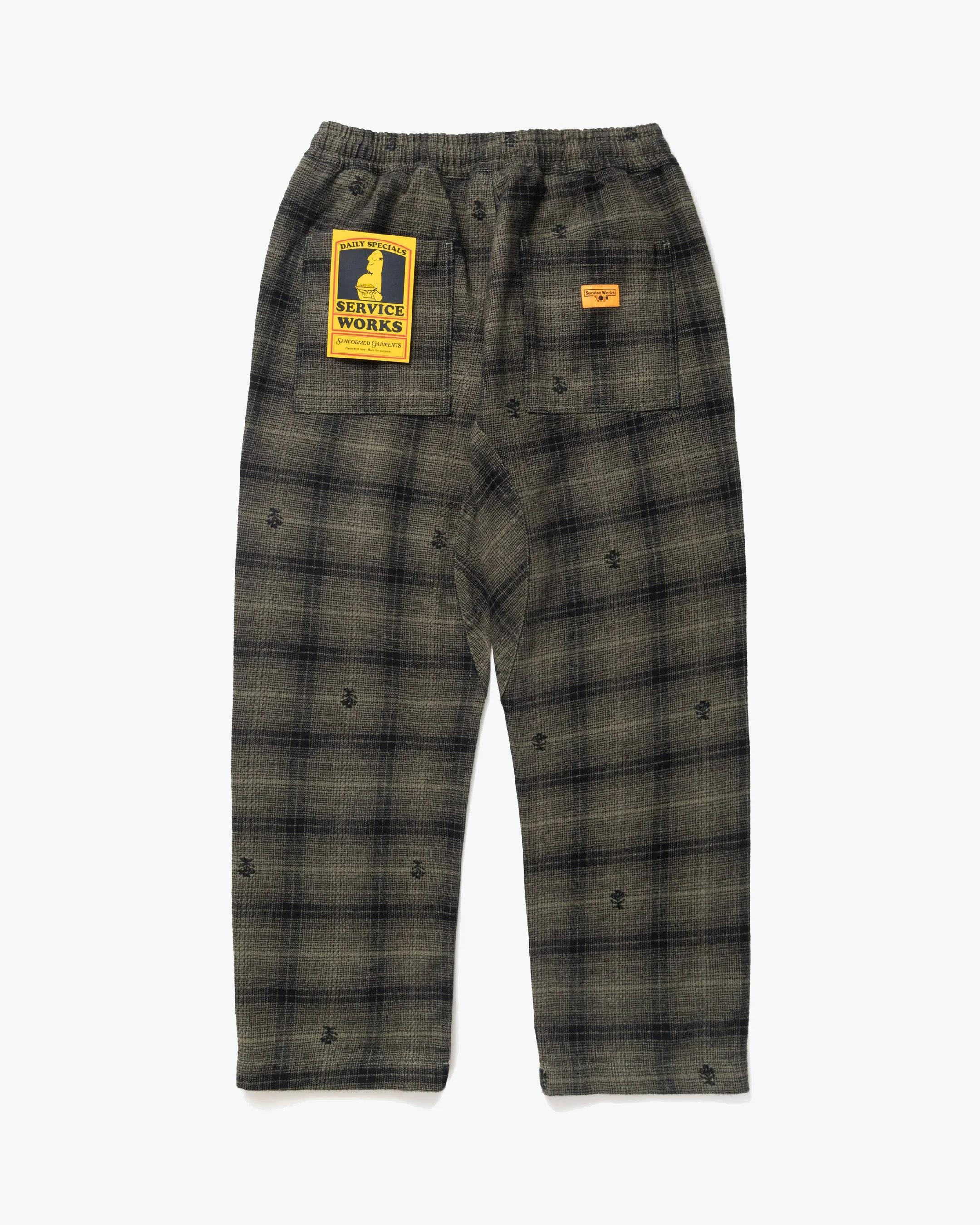 Service Works Thistle Plaid Chef Pant - Olive Stay Stylish clean design