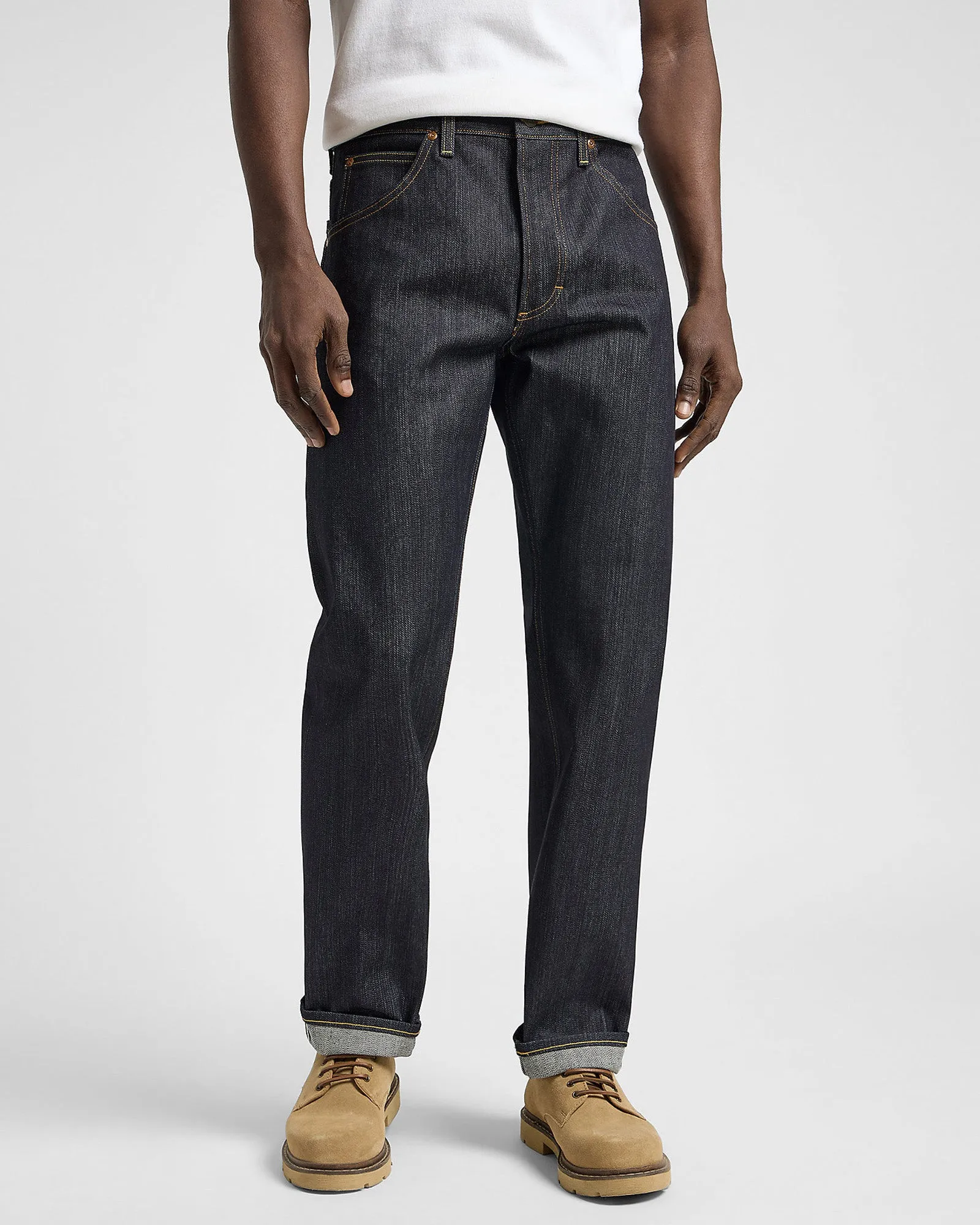 Shopping Day Vibrant Office Wear Lee 101 Z Made In Japan Regular Fit Kaihara Recycled Cotton 14.75oz Selvedge Mens Jeans - Dry