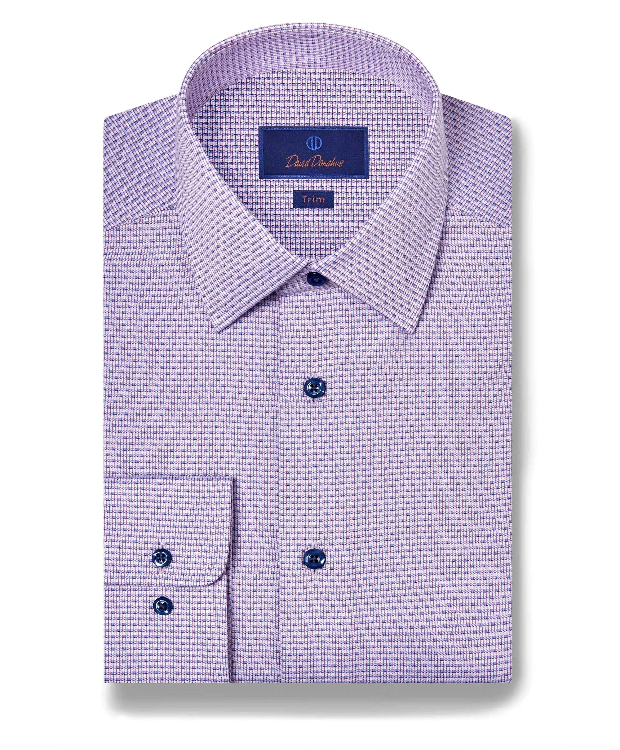 Quick Release Cuffs TBSP11002651 | Berry & Blue Micro Ombre Dress Shirt