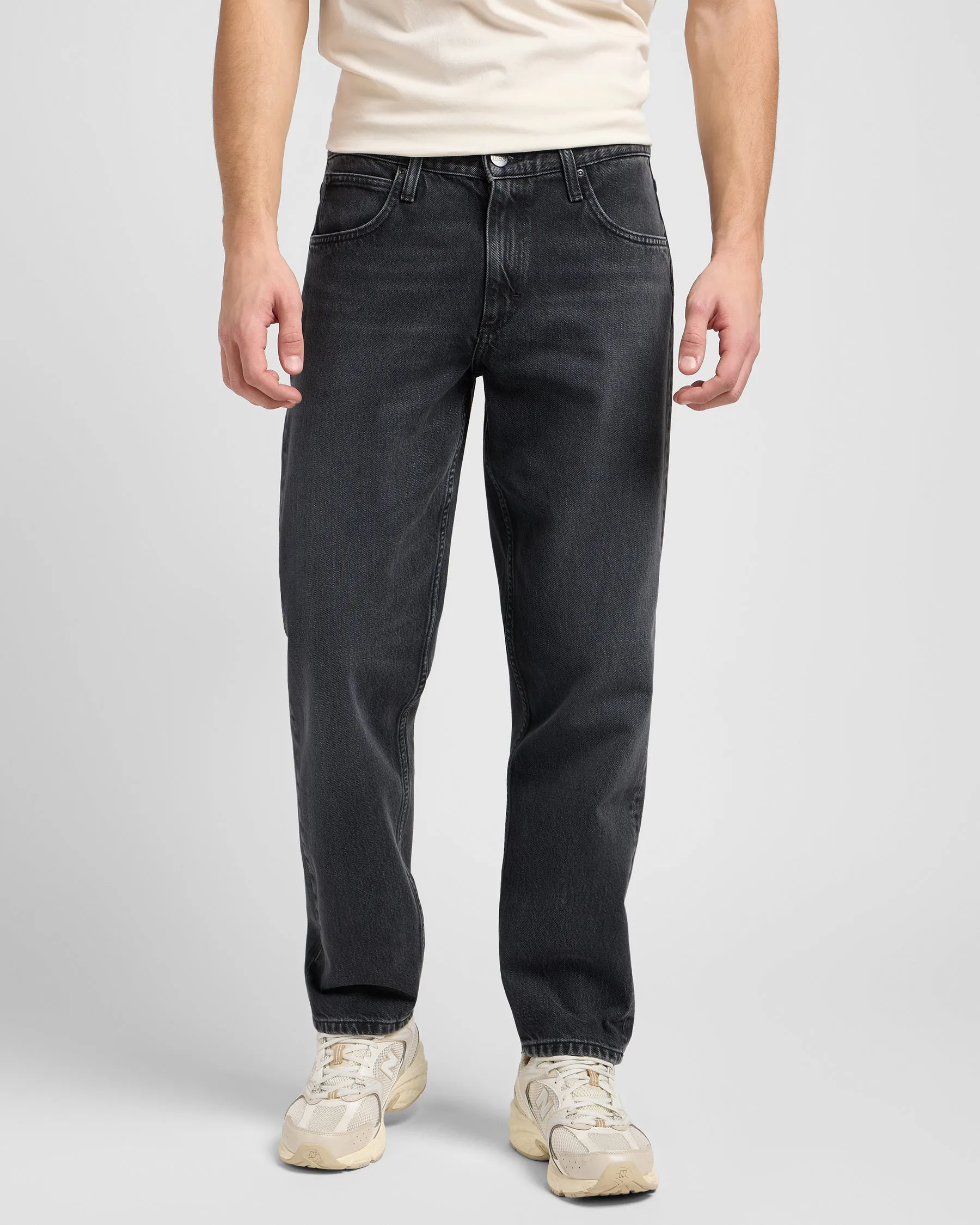 Trendy High Quality All Around Lee Oscar Relaxed Tapered Mens Jeans - Black Star