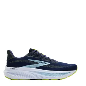 Brooks Men's Ghost 17 2E Wide Fit Running Shoes in Peacoat/Lime/Blue AW25 shock - absorbing sole