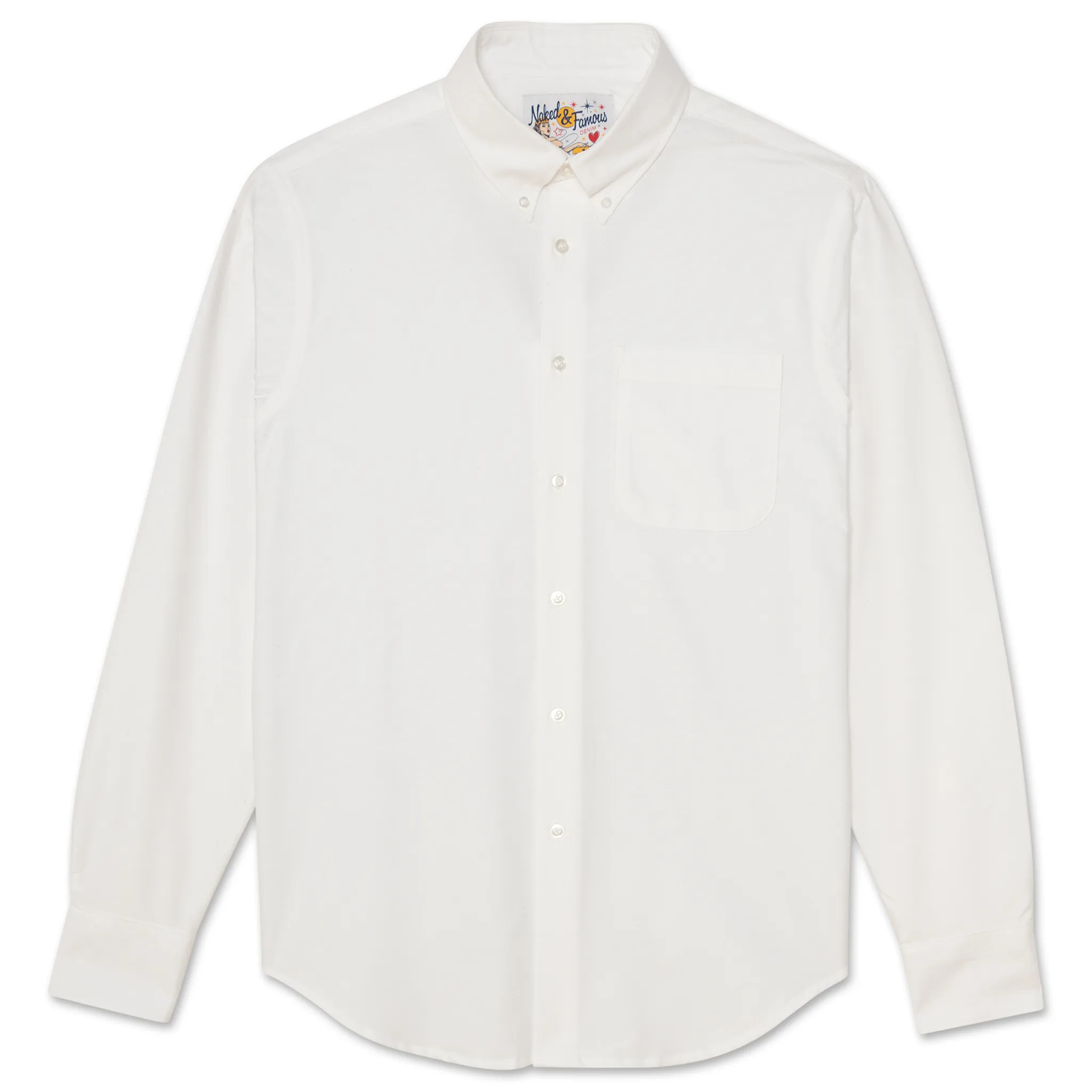 Easy Shirt - Cotton Oxford - White Low Profile Pocket Design