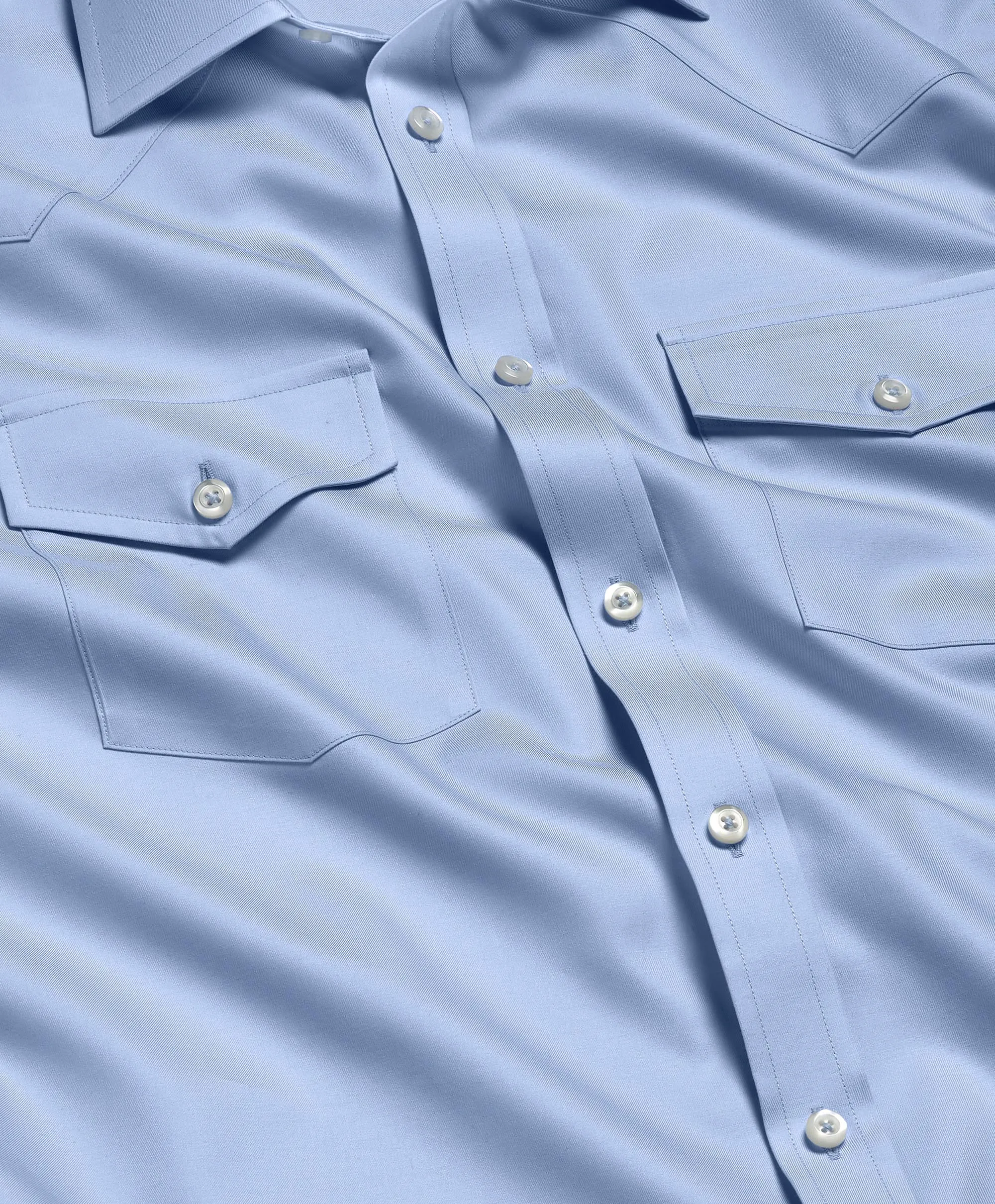 Denim Blend TWES4130454 | Sky Super Fine Twill Western Shirt