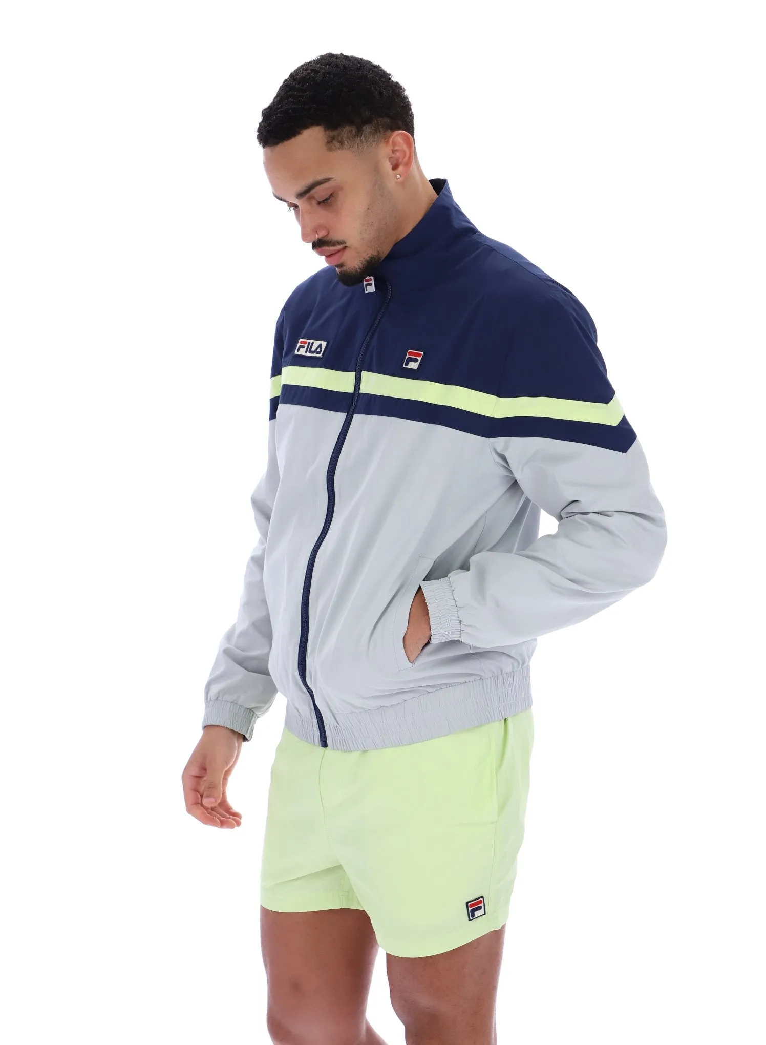 Phillip Cut And Sew Track Jacket goes with skirts