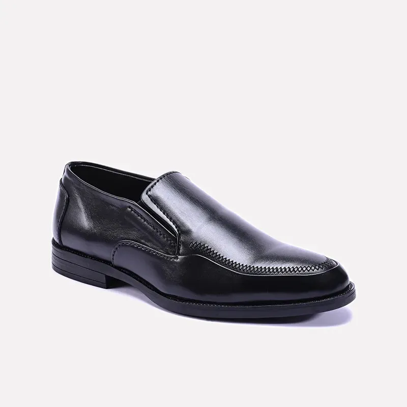 Pioneer Black Slip On Formal Shoes 0111186 Walk Ease Shine Shade