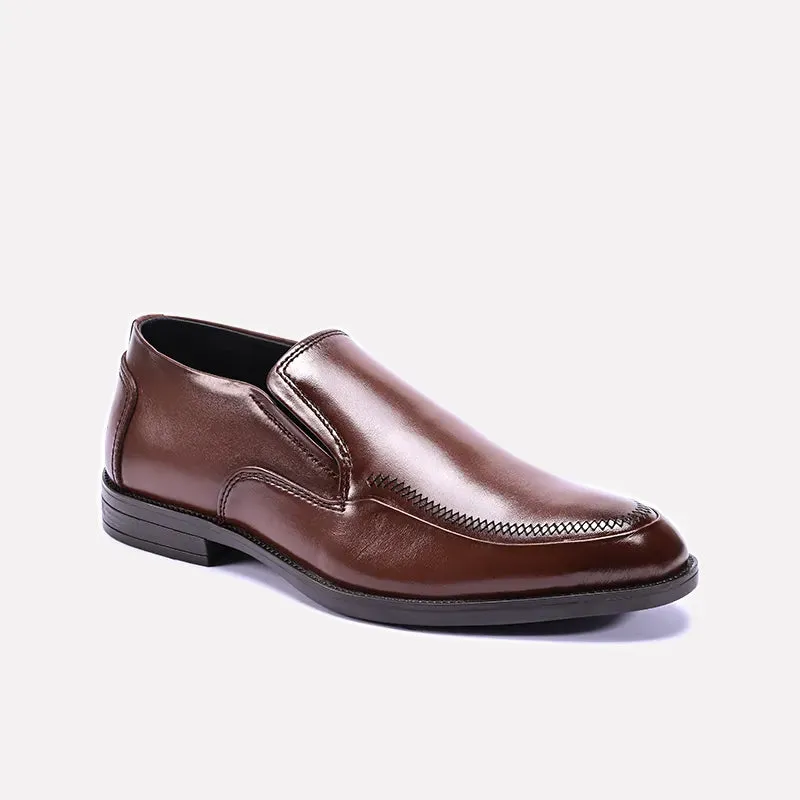 Pioneer Brown Slip On Formal Shoes 0111186 Skill Shade