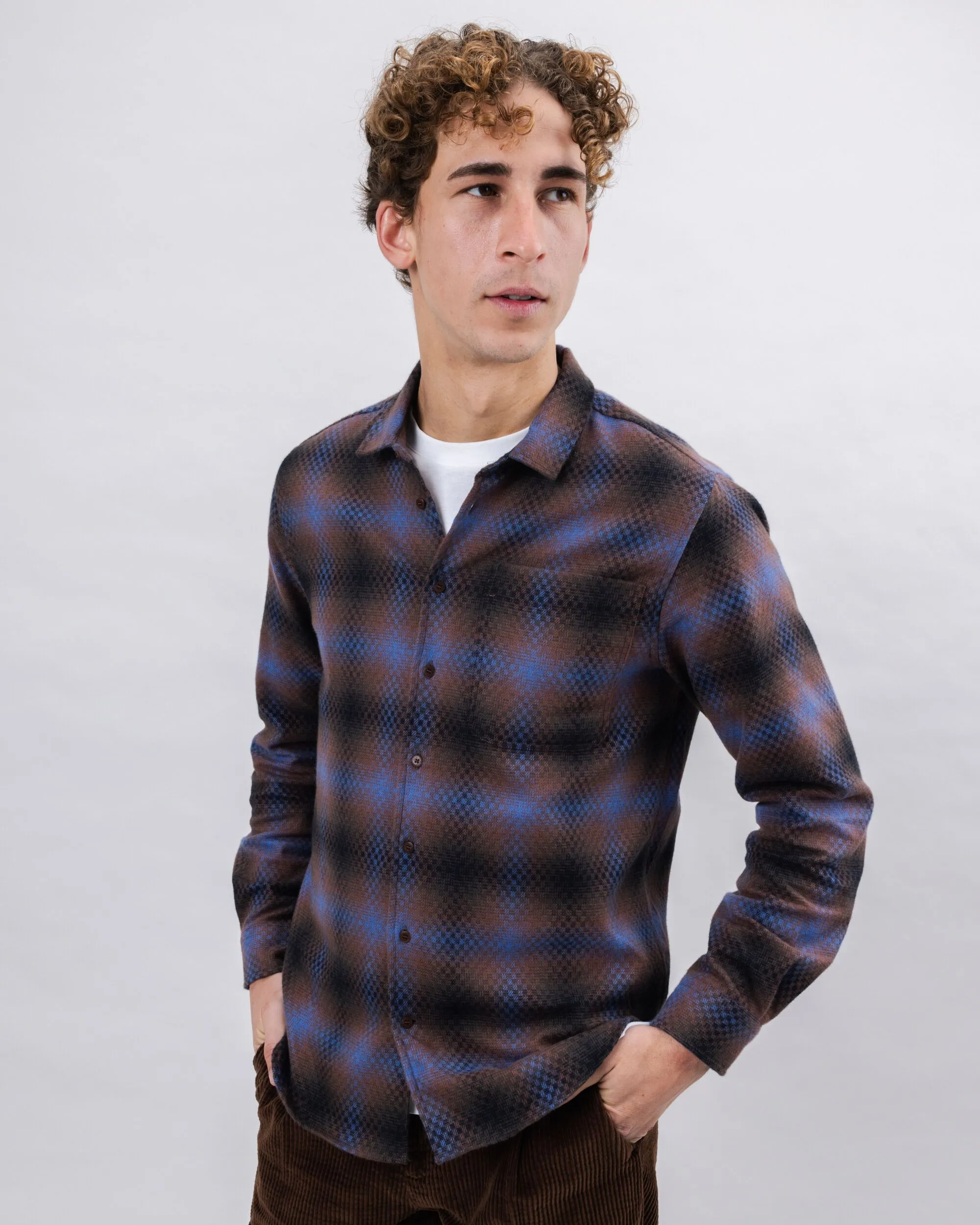 Pixel Check Overshirt Refined Aesthetic Anti Pilling Finish