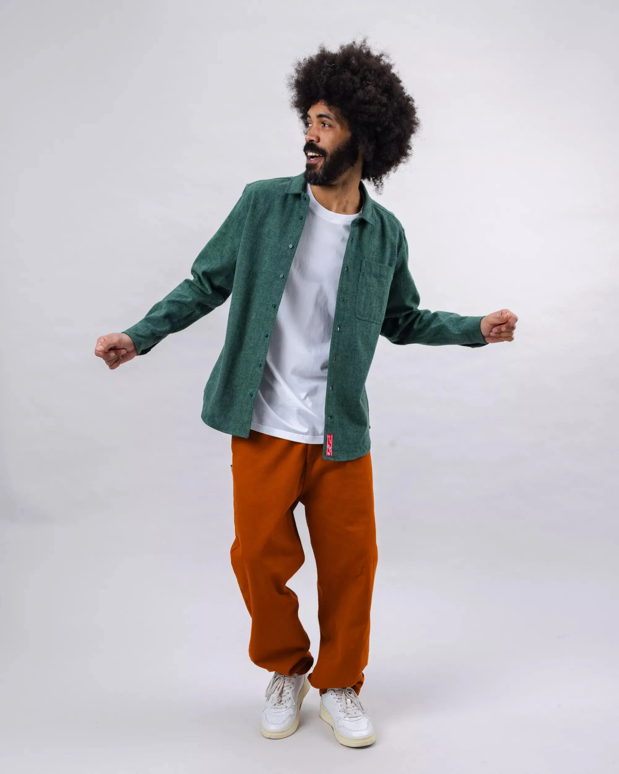 Pizza Flannel Overshirt Green Trendy Design