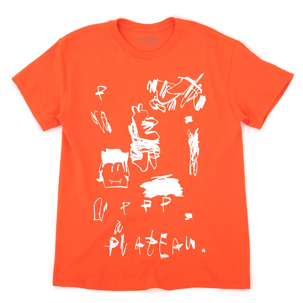 Plateau Scribble T-Shirt (Orange / White) Fashionable Fit