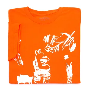 Chic Wearable Plateau Scribble T-Shirt (Orange / White)