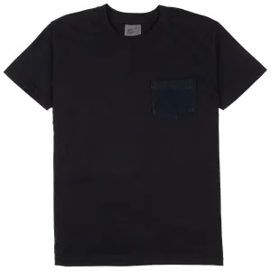 Pocket Tee - Black - Indigo Sashiko Breathable Mesh Panels Perfect Fit