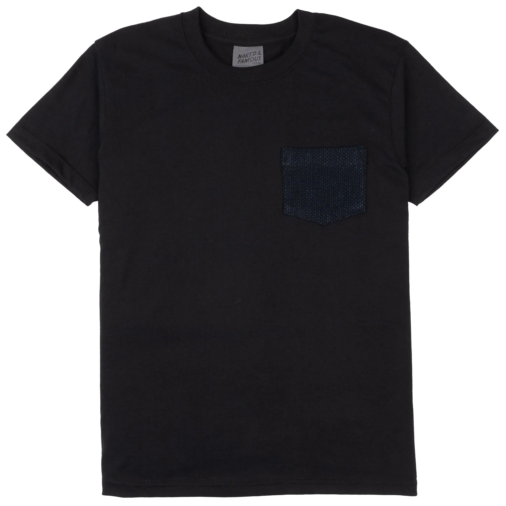 Pocket Tee - Black - Indigo Sashiko Breathable Mesh Panels Perfect Fit