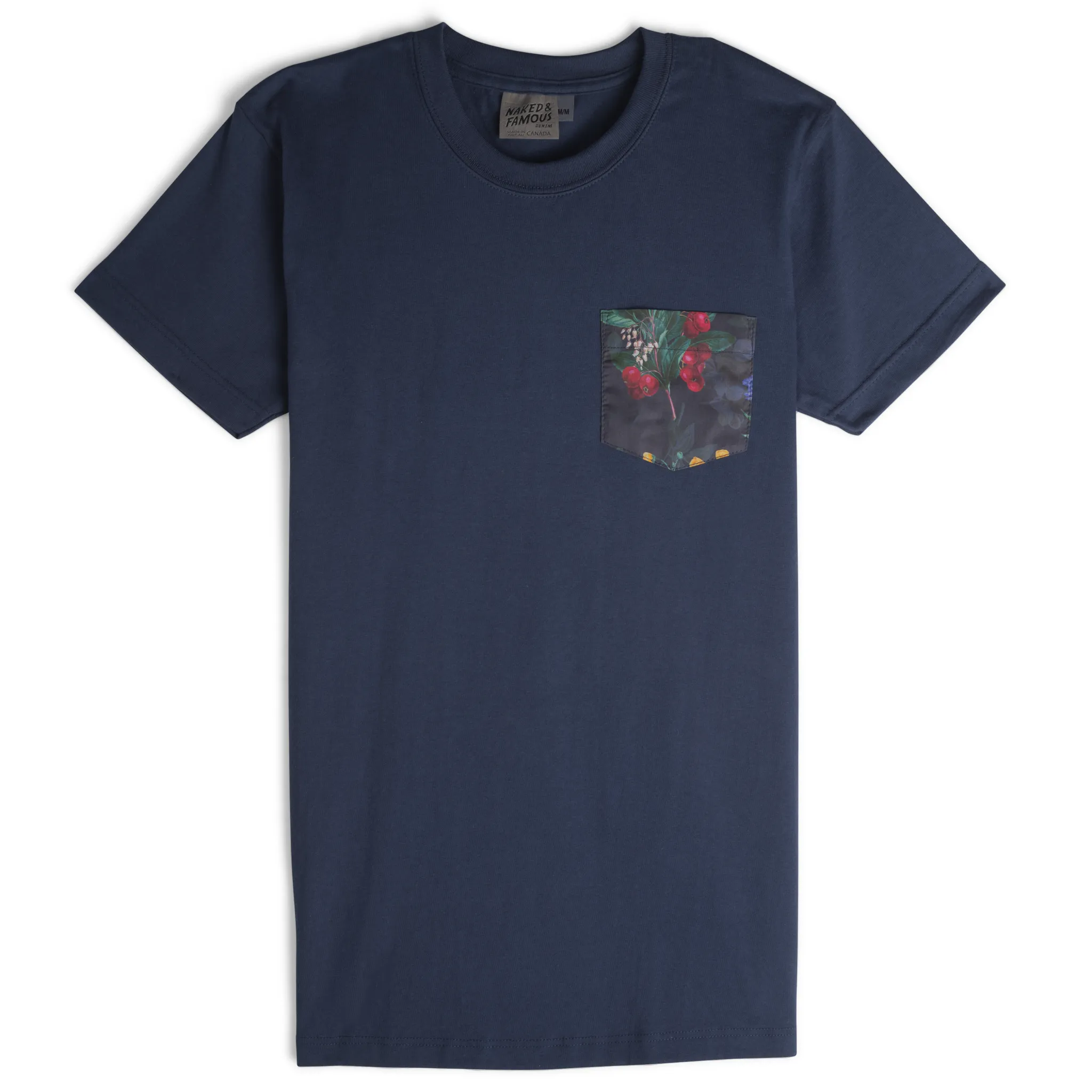 Chill Mode Fit Soft and breathable Pocket Tee - Navy - Botanical Print - Navy