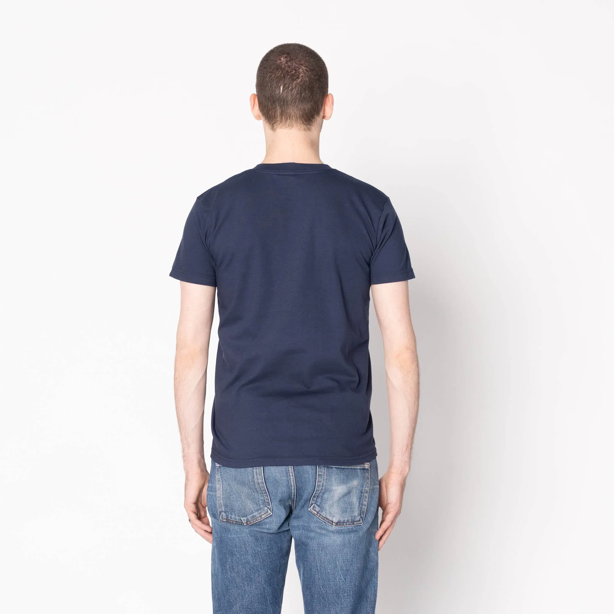 Pocket Tee - Navy - Origami Poplin - Blue MultiPly Fabric Urban Comfort