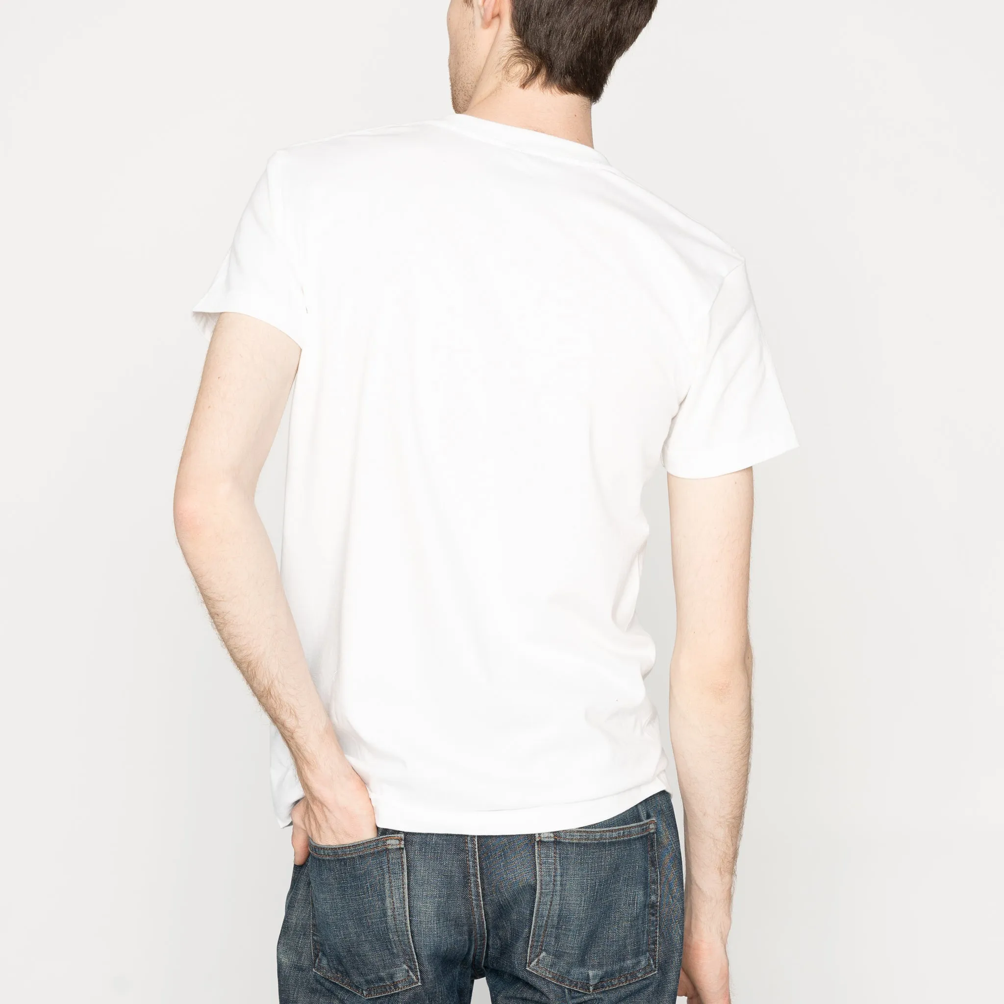 OekoTexCertified Layered Style Pocket Tee - White - Kimono Triangles