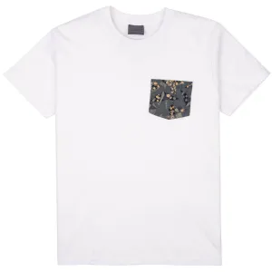 Layered Collar Pocket Tee - White - Origami Poplin - Blue