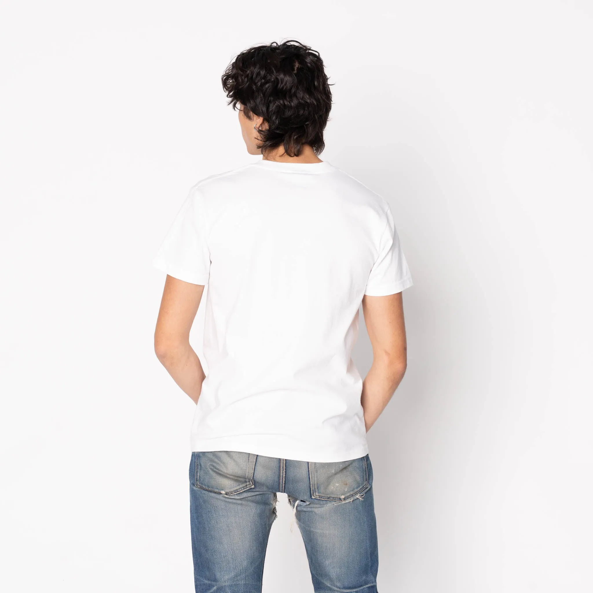 Pocket Tee - White - Origami Poplin - Blue Timeless Must-Have