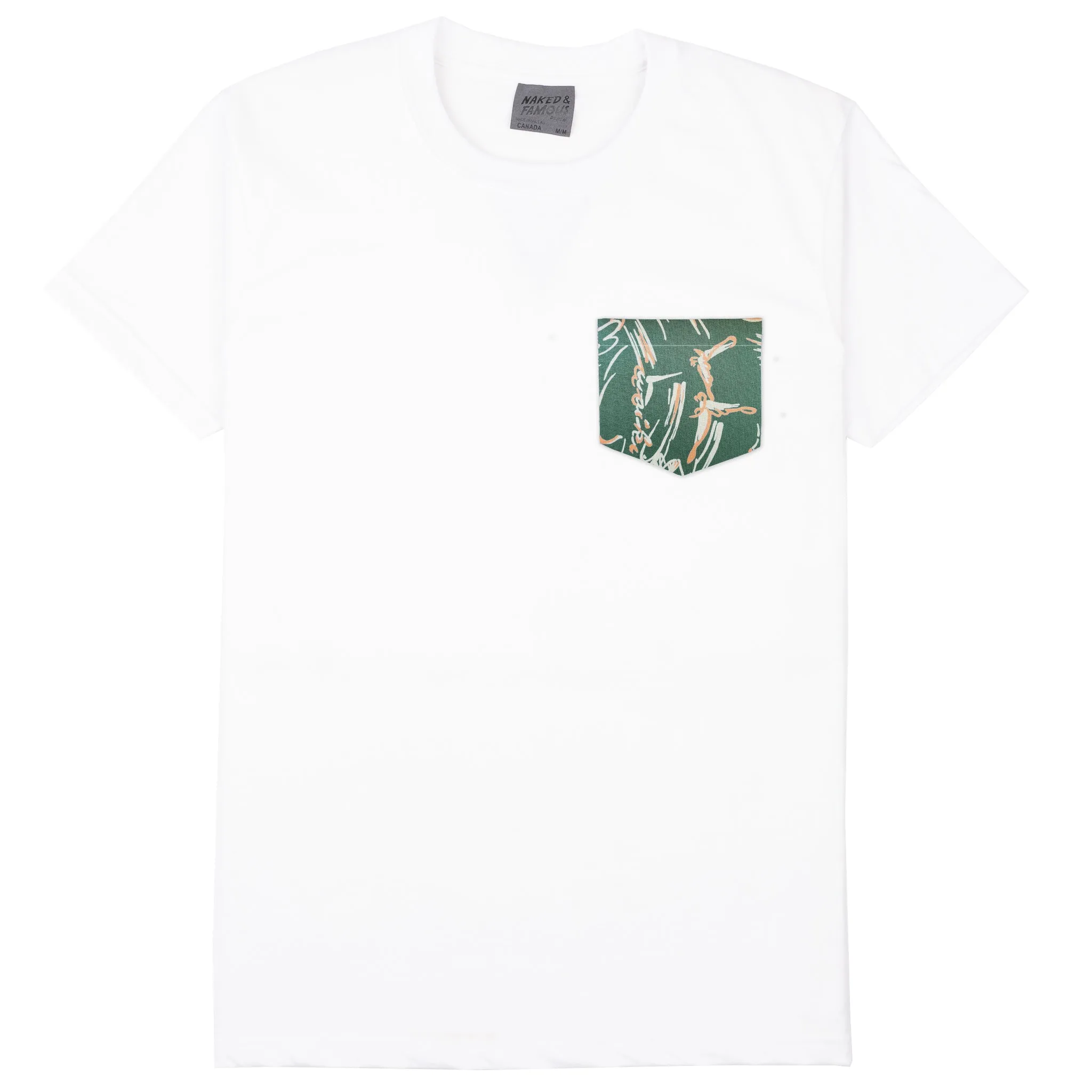 Pocket Tee - White - Waikiki Waves - Green Travel Friendly