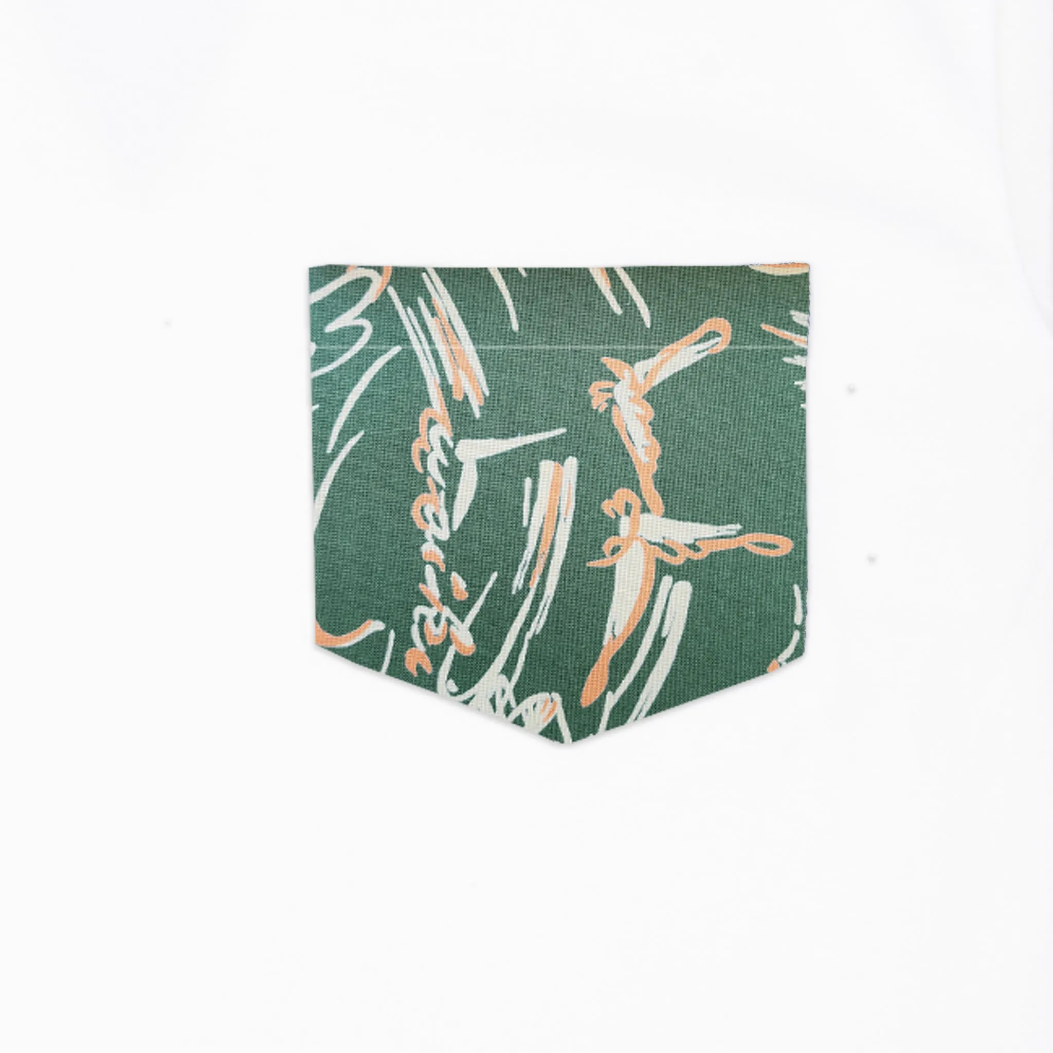 Sporty Vibe Versatile Layer Pocket Tee - White - Waikiki Waves - Green