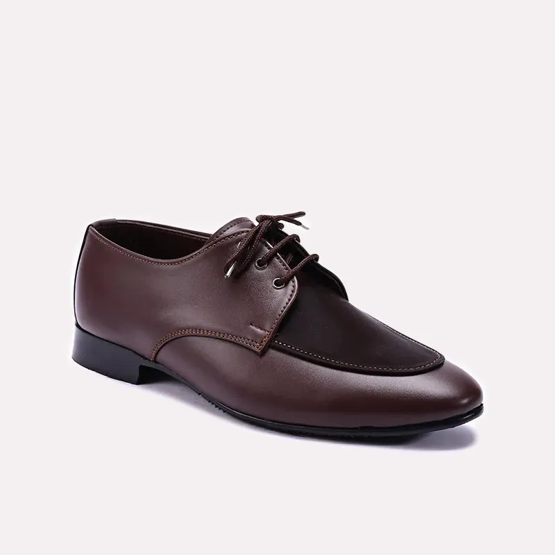 Brown Velvet Derby Shoes 0111319 Long Last